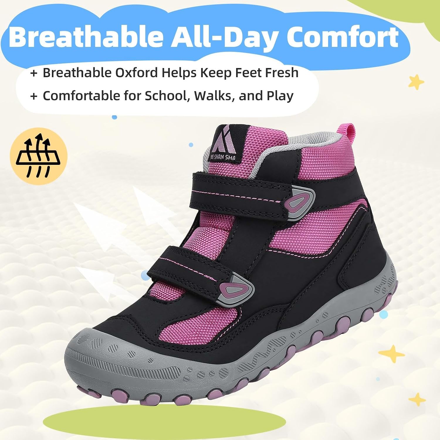 Mishansha Kids Hiking Boots for Boys Girls Water-Resistant Non-Slip
