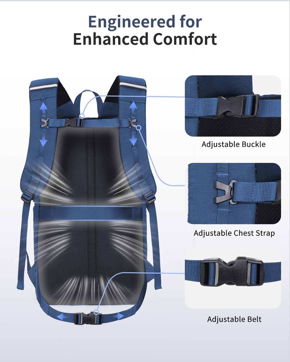 ECOHUB Hiking Backpack 30L Travel Backpack Lightweight Casual Daypack Water Resistant Camping Bag Outdoor Sports Back pack for Men Women