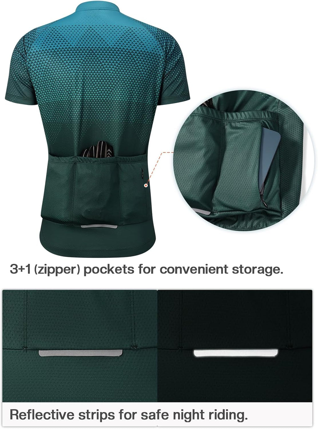BERGRISAR Men's Cycling Jerseys Short Sleeves Bike Shirt