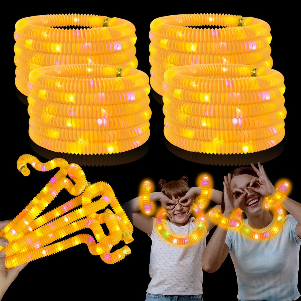 24 PCS Orange Glow Sticks Party Favors Supplies Toys for Kids Adults