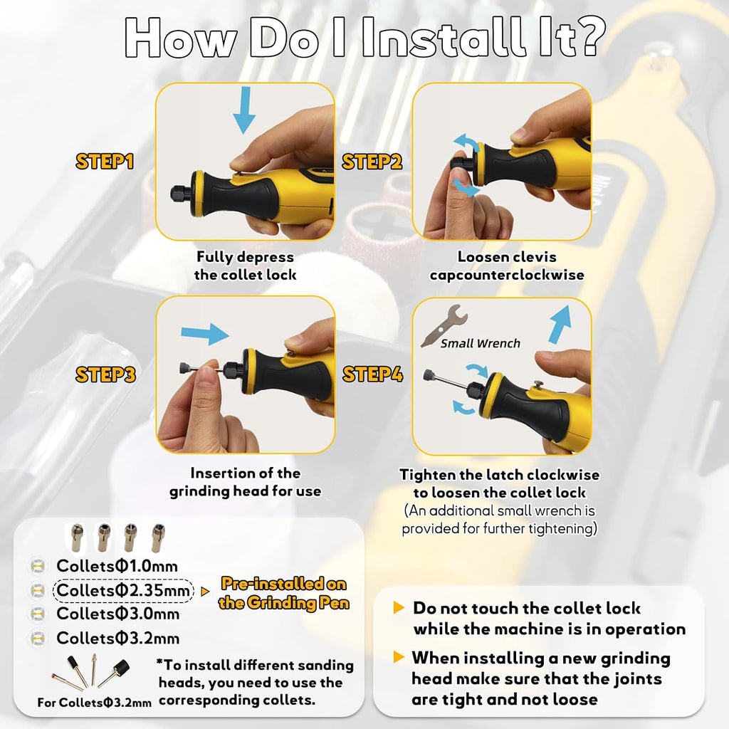 7.2V Mini Cordless Rotary Tool, 59 Attachments for DIY Crafts