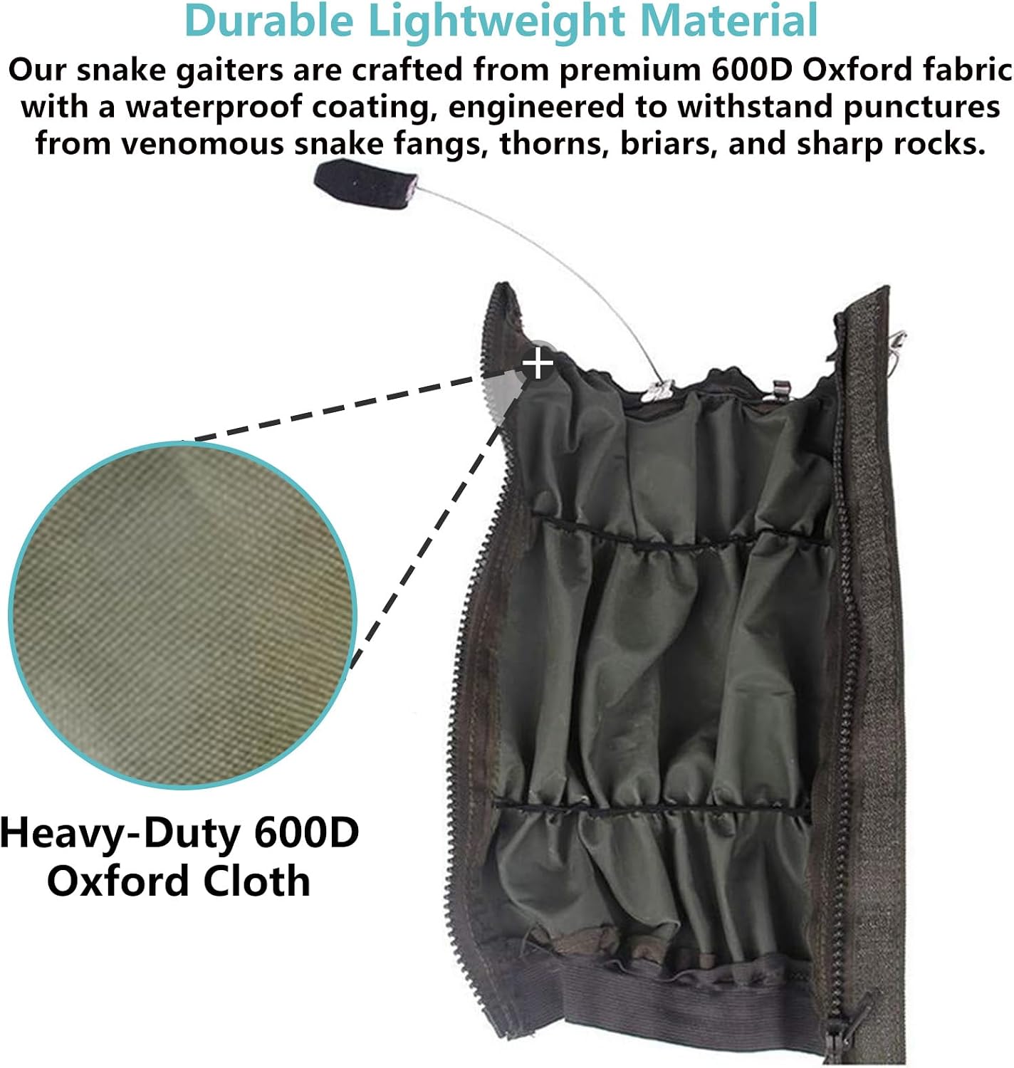 Snake Gaiters for Men & Women Snake Proof Leg Gaiters, Army Green