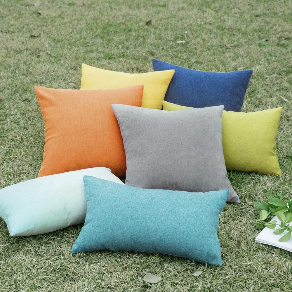 MIULEE Decorative Outdoor Pillow Covers Waterproof 18x18 Blue