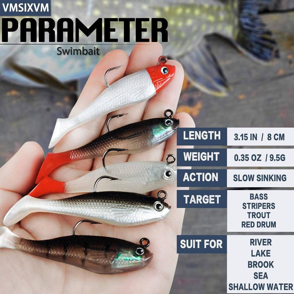 Soft Fishing Lures Paddle Tail Swim Baits for Bass Fishing