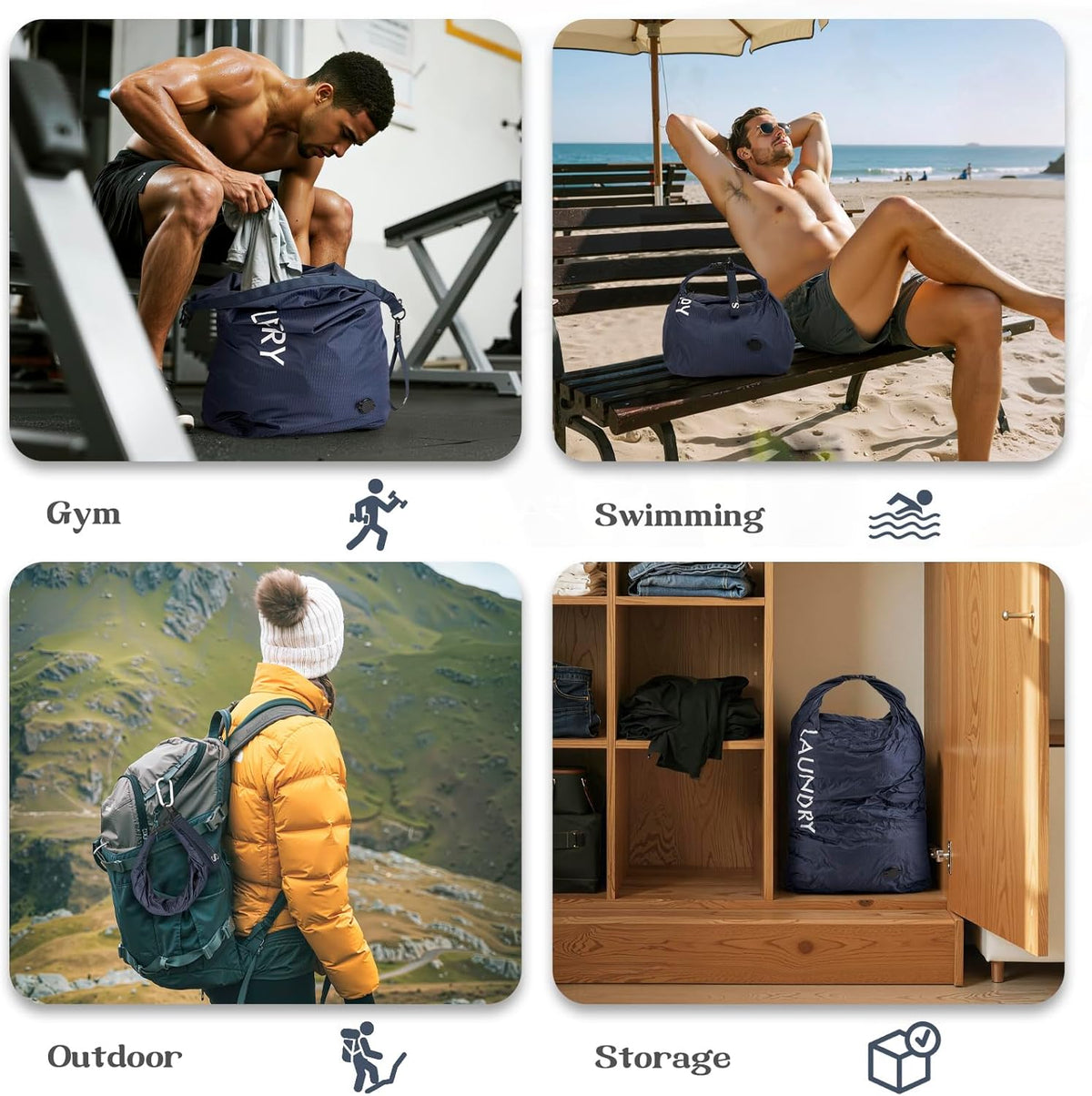 Travel Laundry Bag, Vacuum Compression Dirty Clothes Travel Bag