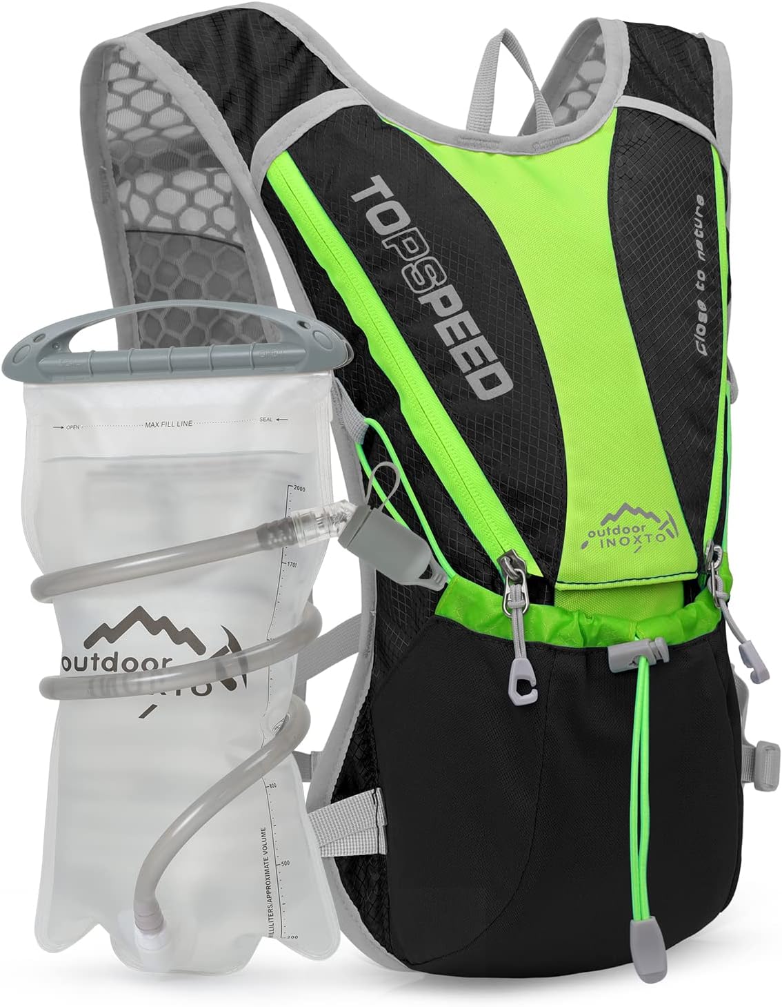Hydration Pack Backpack, IX INOXTO Running Hydration Vest with 1.5L ( 50 oz) Water Bladder for Men Women, Lightweight Water Backpack for Hiking Cycling Climbing Camping