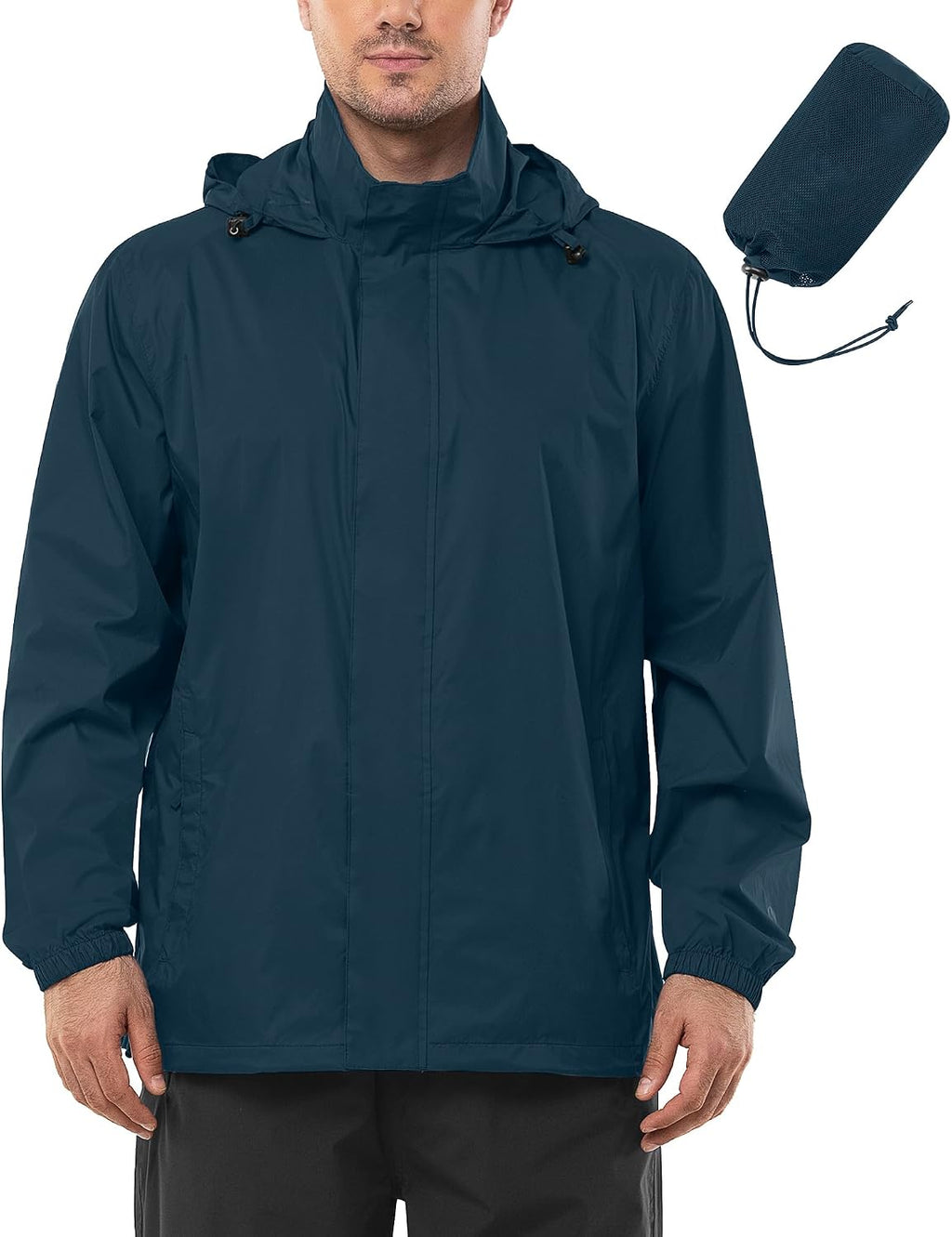 Outdoor Ventures Men's Rain Jacket Waterproof Lightweight Packable Raincoat