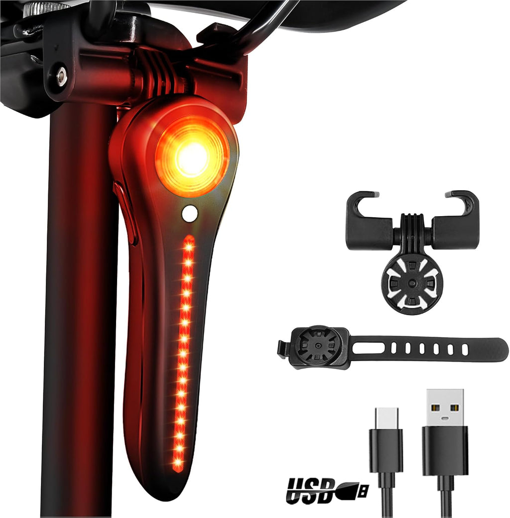 DARKBEAM Bike Tail Light Smart- with Brake/Light Sensor, USB-C Rechargeable