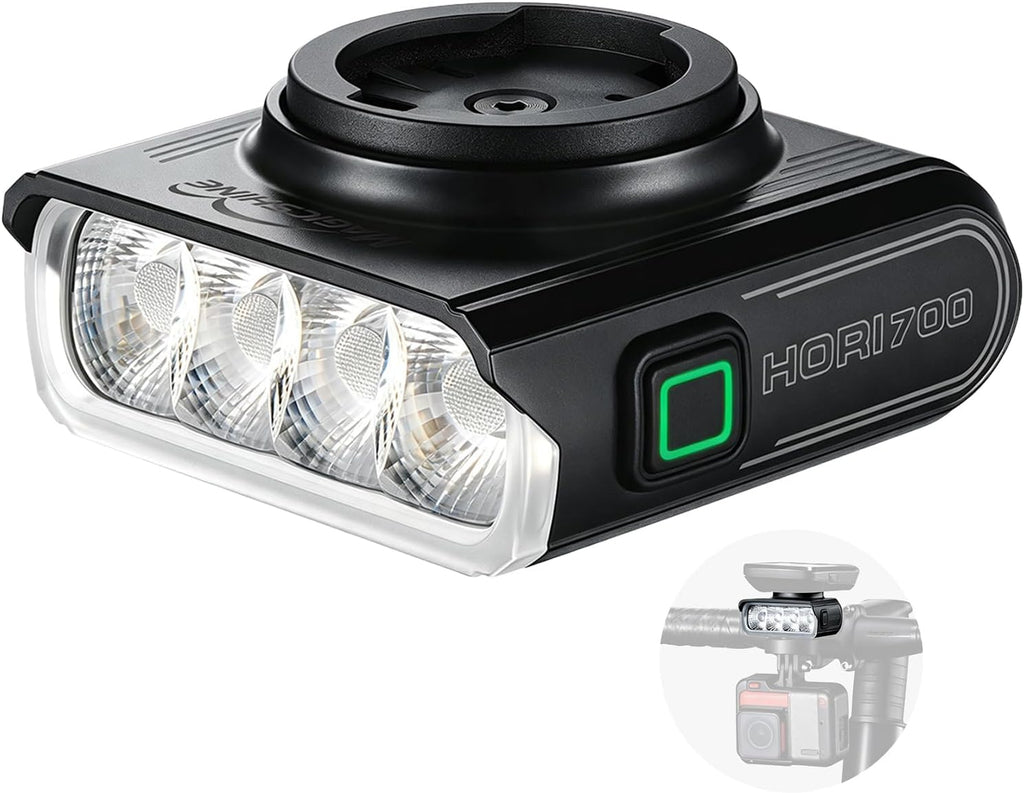 Magicshine Hori 700 Bike Light Compatible with Garmin, Slim 1.26in Design