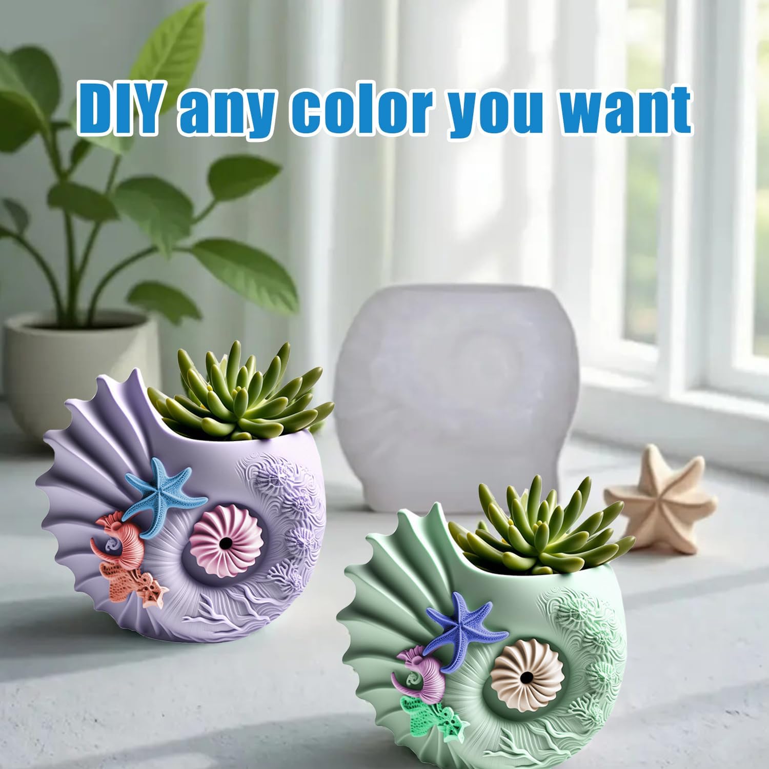 Conch Starfish Resin Mold, Silicone Mold for Epoxy, Plaster and Concrete