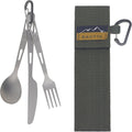 SANTTA Titanium Utensils-Spoon Fork Knife 3-PC Portable Cutlery Set