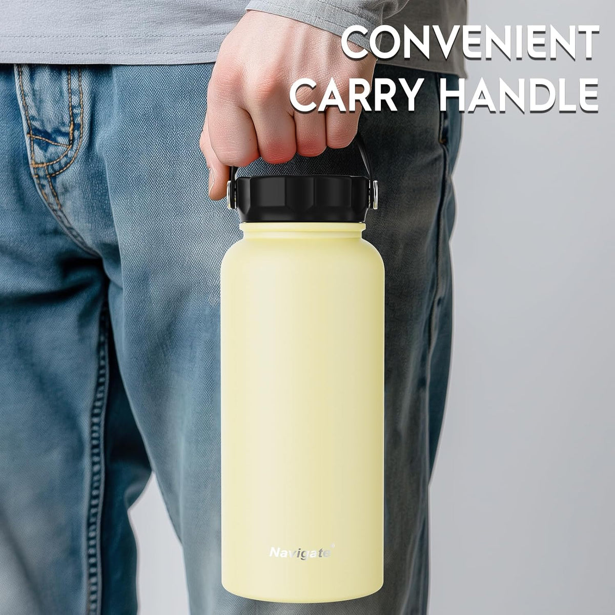 Navigate 32oz Insulated Water Bottle for Sports, Keep Cold 24H