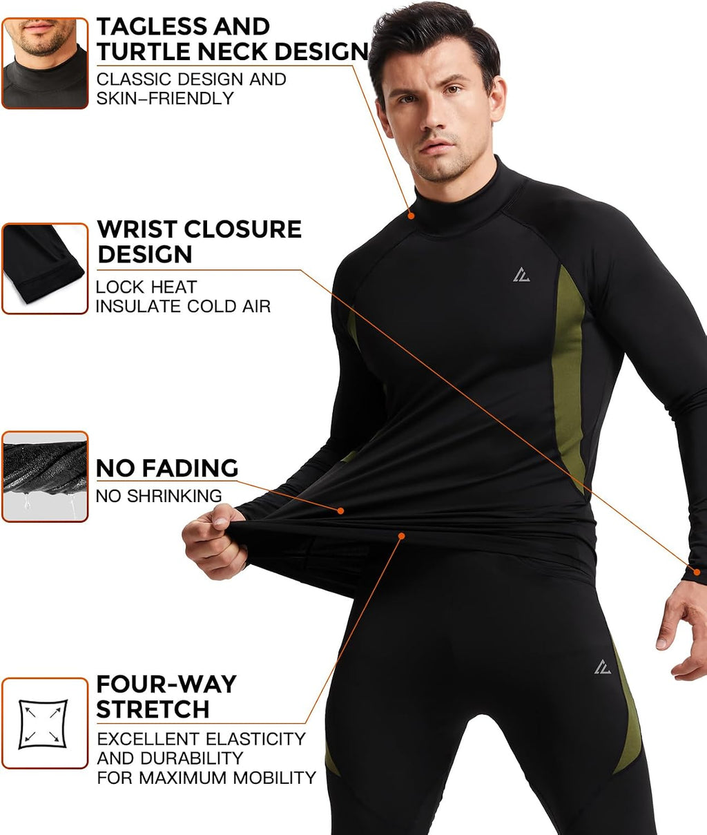 Mens Thermal Underwear Long Johns Set Cold Weather Hunting Base Layer