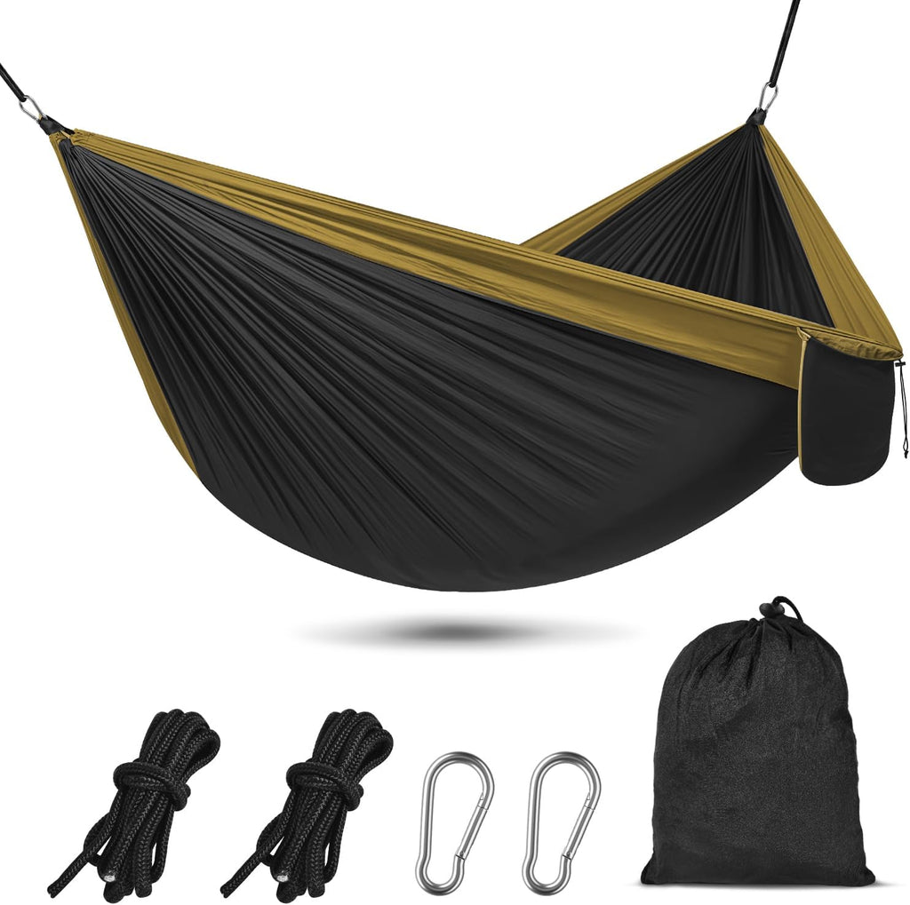 OBTANIM Camping Hammock 500lbs Portable Lightweight Single or Double Hammock with Tree Straps and Carry Bag for Camping Backpacking Hiking Travel Beach Outdoor Indoor (Dark Blue)