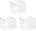 Amazon Basics Clear Zippered Storage Bags for Closet Organization, Stackable Clothing and Linen Storage Containers, 3-Pack