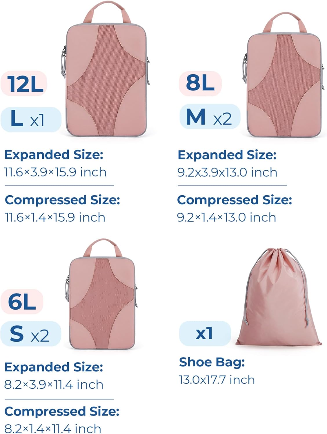 Bagsmart Compression Packing Cubes, Travel Bag Cruise Ship Essentials