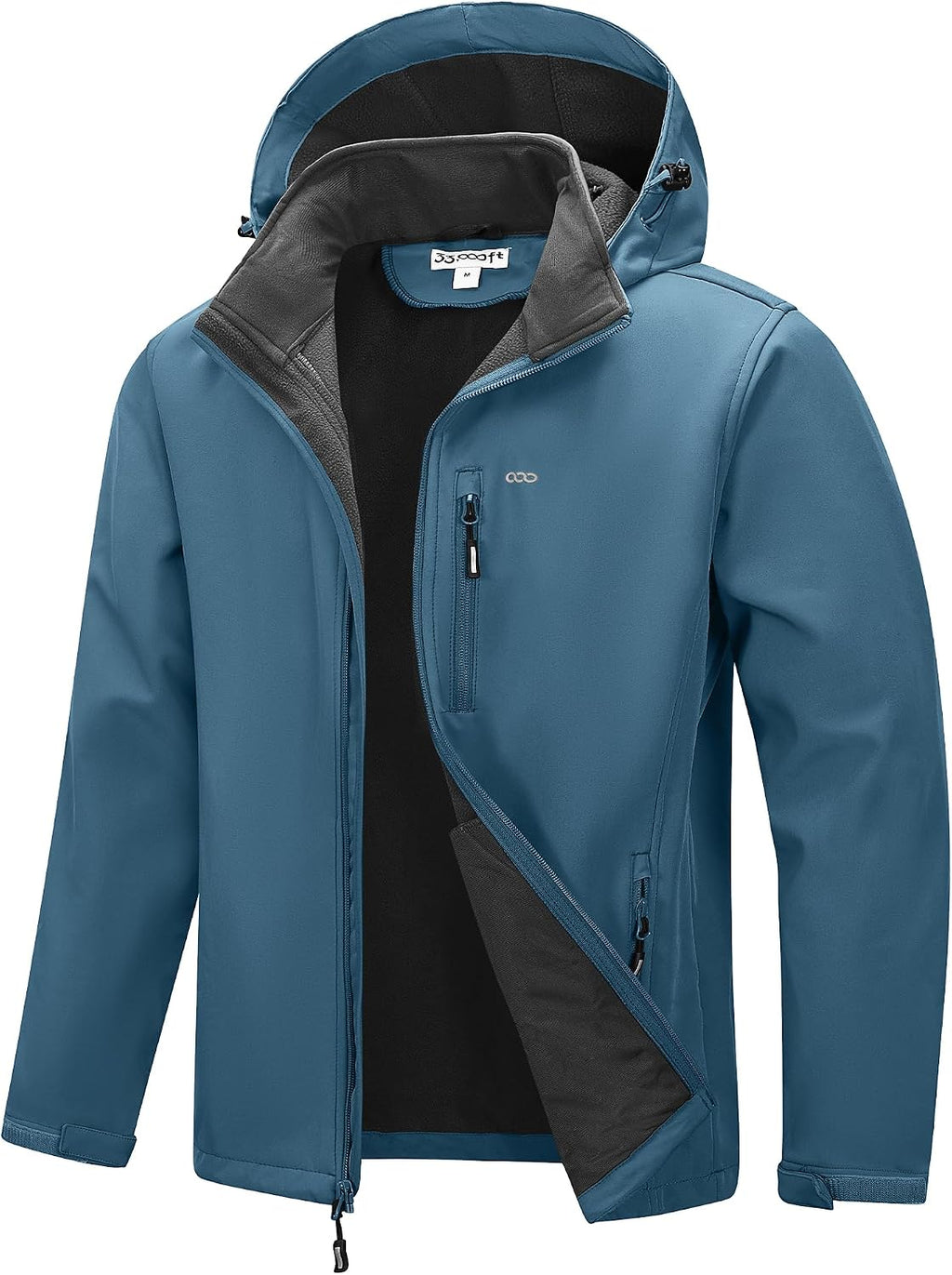33,000ft Men's Hooded Softshell Jacket Waterproof Fleece Windbreaker Jacket