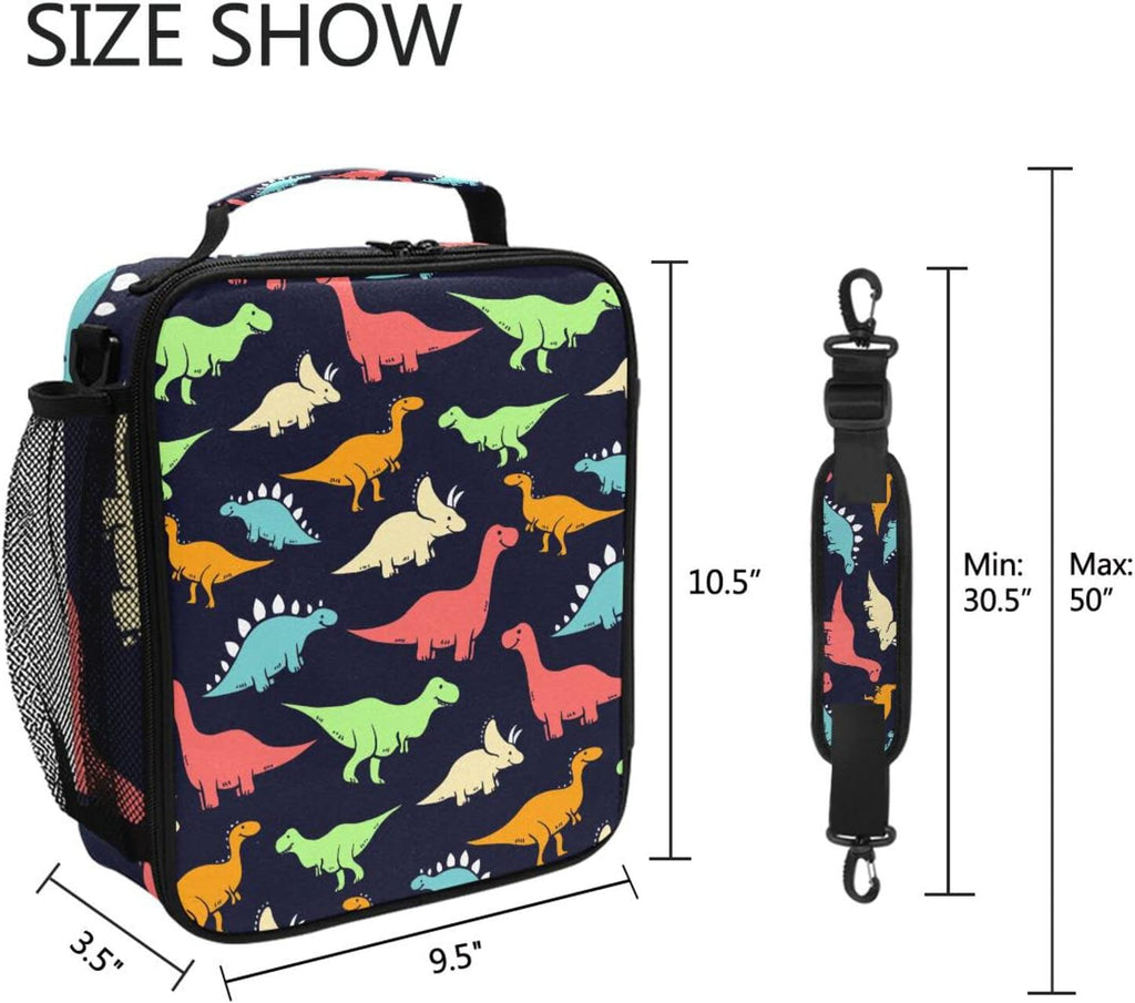 Dinosaur Lunch Box Insulated Lunch Bag Cooler Tote Bag