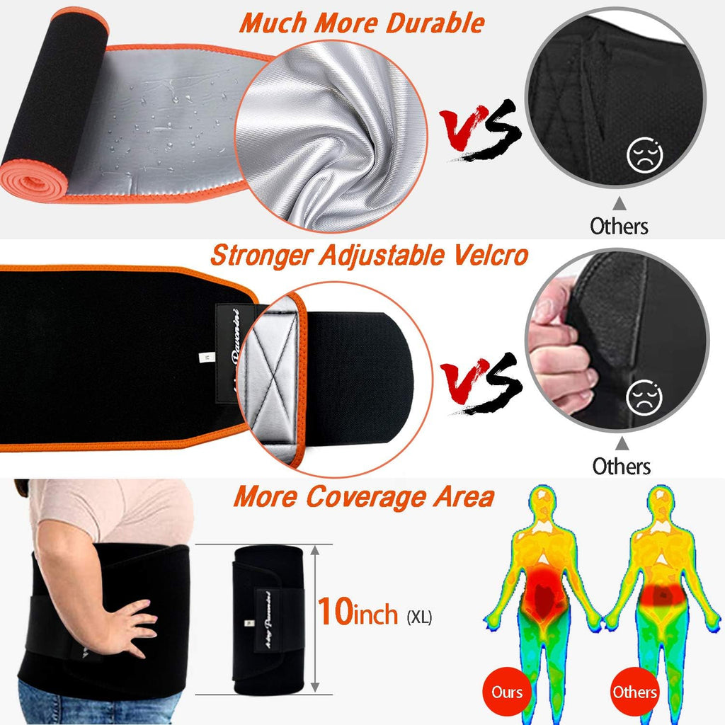 KingPavonini Waist Trainer for Men Women Belly Fat, Sweat Belt Band