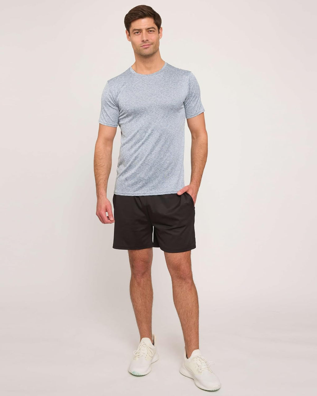 5 Pack Men's Dry Fit Workout T Shirts Crew Neck Athletic Gym Running Tees