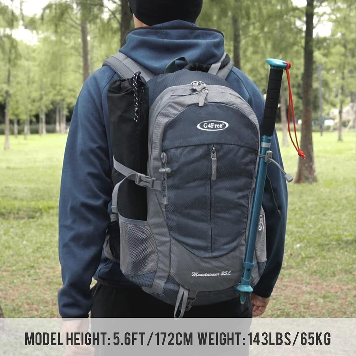 G4Free 35L Hiking Backpack for Women Men, Water Resistant Outdoor Sports
