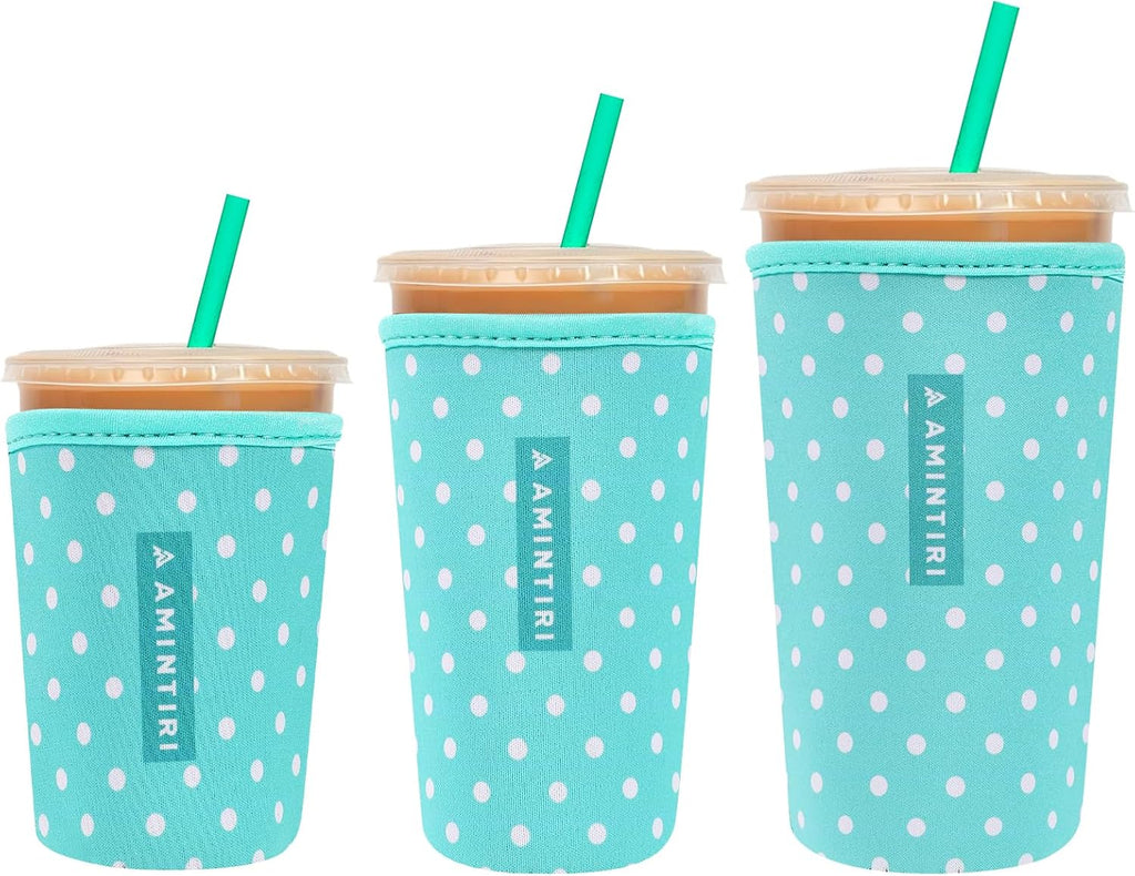 Amintiri Reusable Insulator Neoprene Sleeve for Iced Coffee & Cold Soda