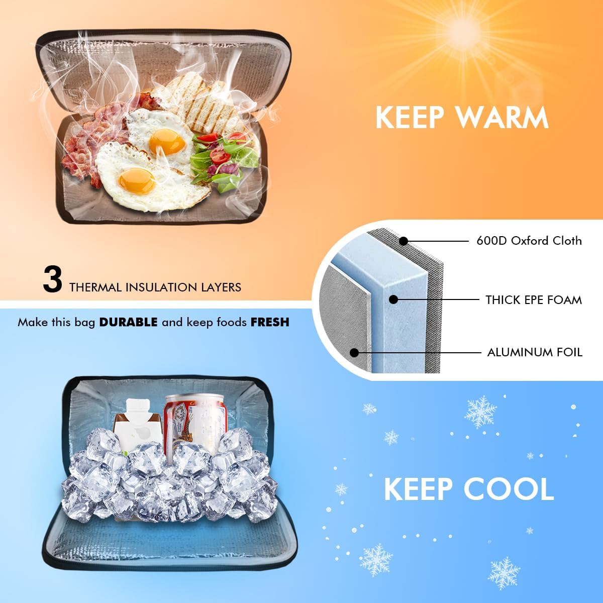 Bike Handlebar Bag, Front Bicycle Basket Cooler Pouch with Phone Holder