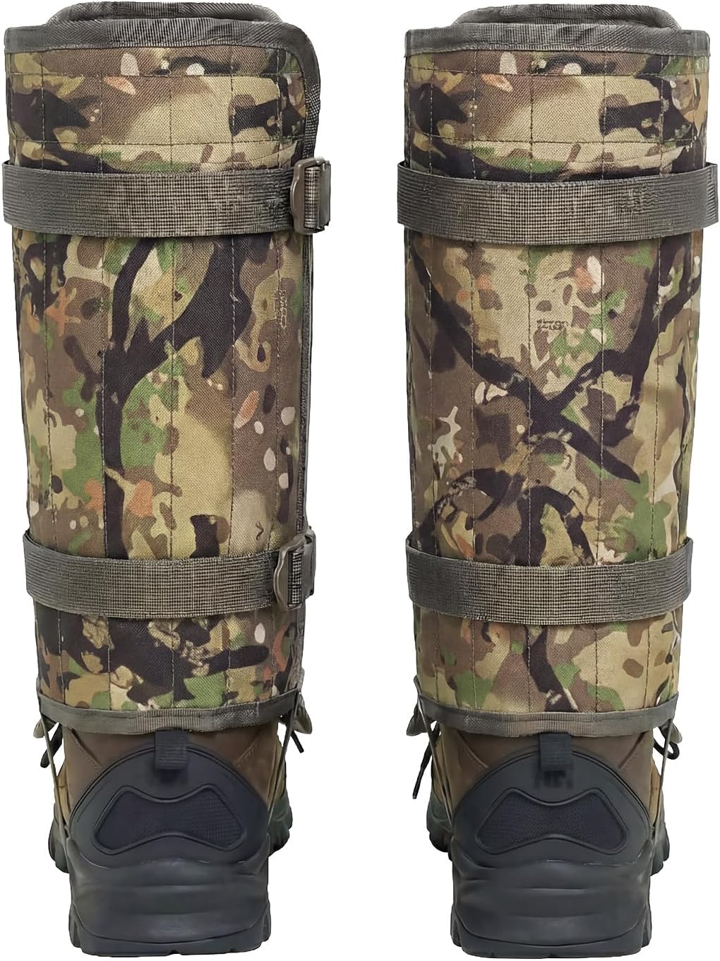LOOGU Snake Gaiters, Waterproof Oxford Leg Guards with 12 Individual PE Boards, Curved Upper, Reinforced Instep Strap, Adjustable Double Buckles, Camo for Hunting Hiking Trekking