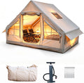 4-Person Inflatable Camping Glamping Tent, 9.8'x6.9' 6.6ft Height
