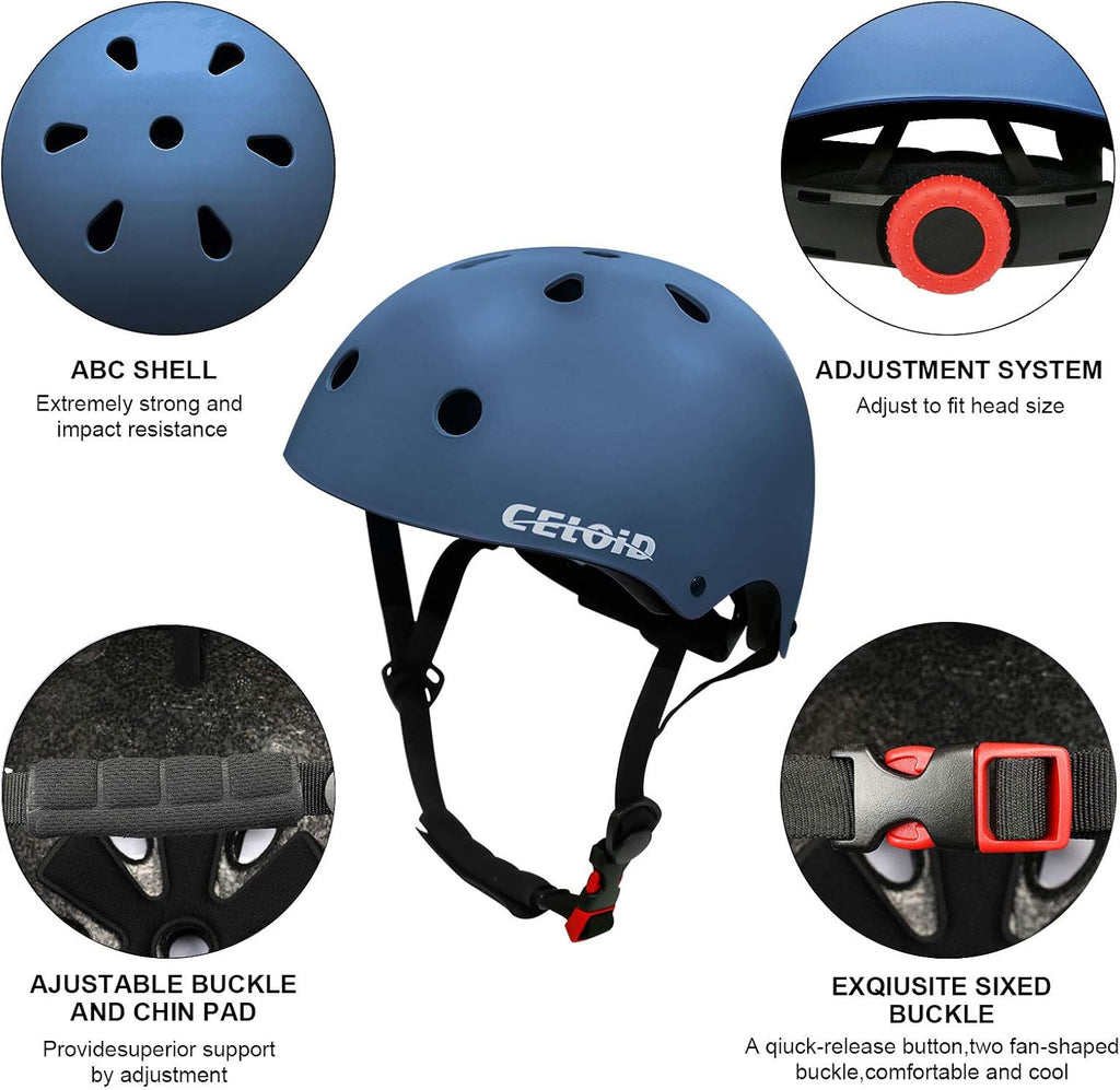 Kids Bike Skateboard Helmet Pad Set,Toddler Cyling Protective Gear Knee & Elbow Pads Wrist Guards for 5-8-10-12-14-16 Years Girls Boys Bicycle Scooter Roller Skate Inline Skating Rollerblading