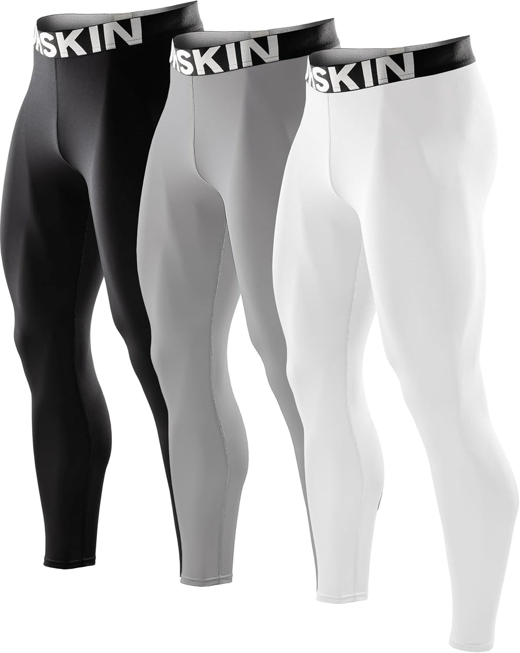 DRSKIN Men’s Compression Pants (5/4/3 Pack) Quick Dry Tights Leggings Sports Baselayer Running Gym Workout