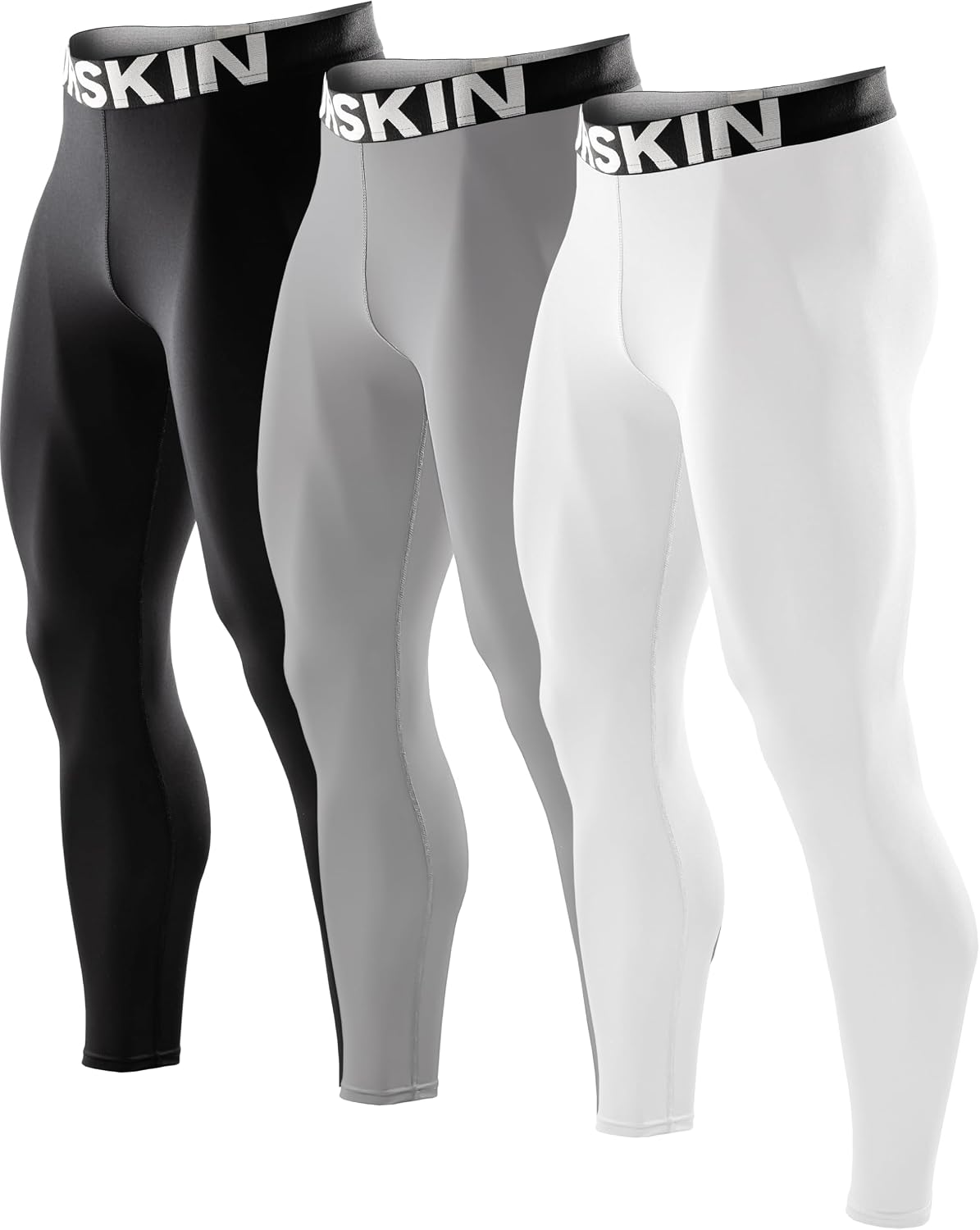 DRSKIN Men’s Compression Pants (5/4/3 Pack) Quick Dry Tights Leggings Sports Baselayer Running Gym Workout