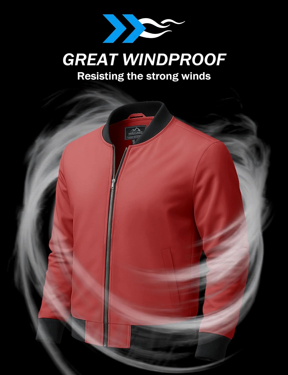 MAGCOMSEN Men's Bomber Jacket Lightweight Full Zip Windbreaker Jackets