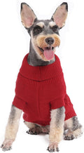 Small Dog Sweaters, Soft Knit Cold Weather Turtleneck Dog Clothes, Lightweight Warm Puppy Sweater for Chihuahua, Dachshund, Shih Tzu, Yorkie (Red, M)