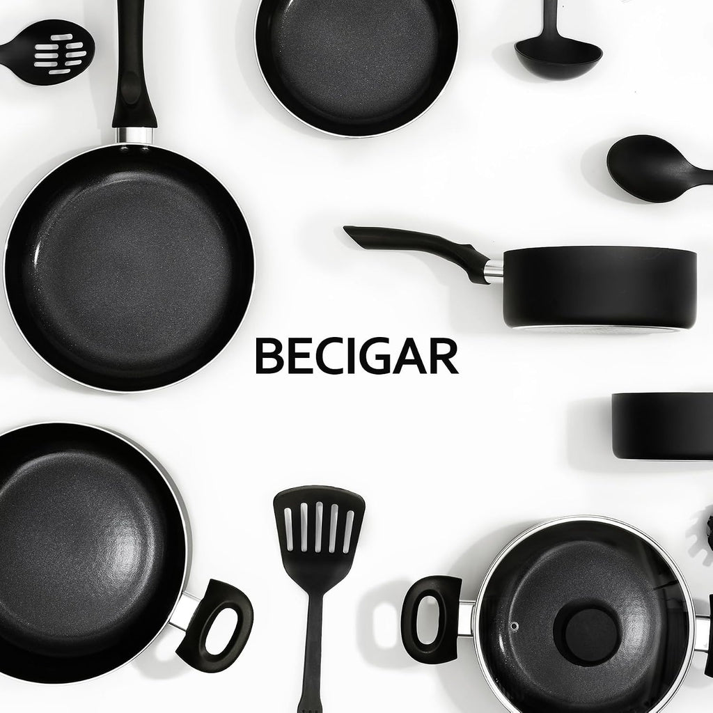 BECIGAR 8 Pcs Ceramic Pots and Pans Set