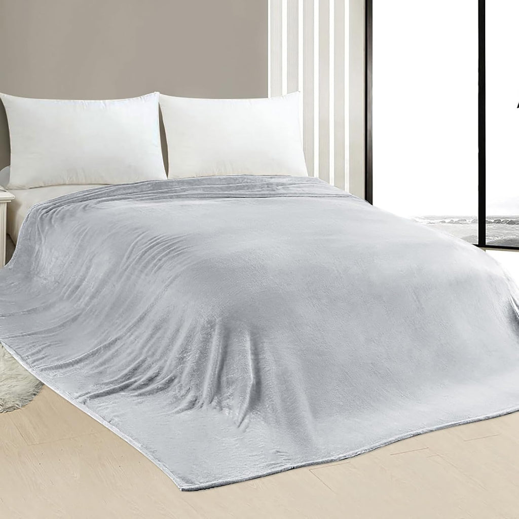 Oversized Giant Blanket - 120x120 Inches, Fits Whole Family, Light Grey