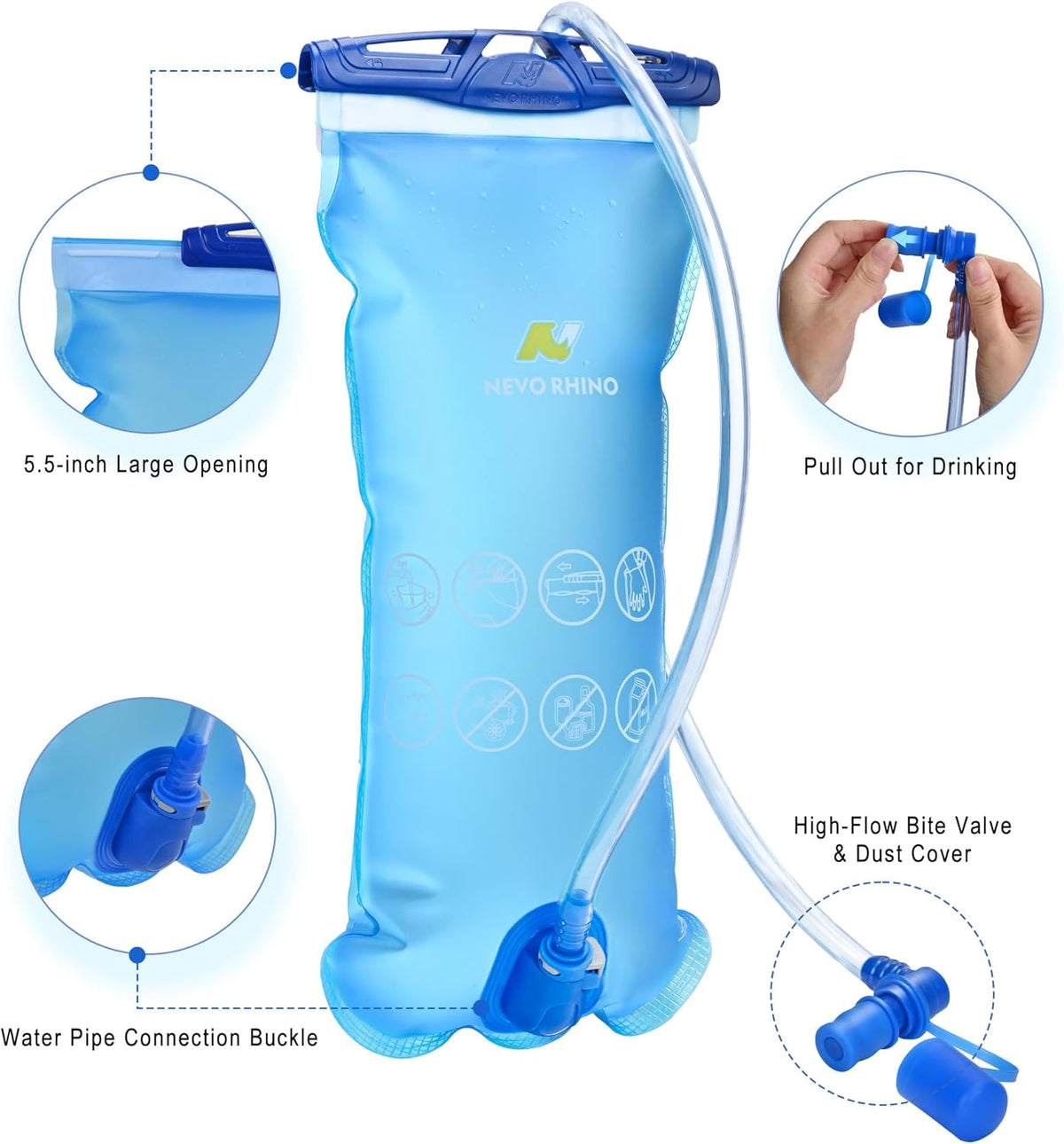 Lightweight Hydration Backpack, Running Backpack with 2L Water Bladder