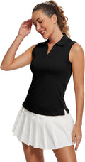 MathCat Womens Golf Shirts - UPF 50+ Athletic Polo Tank Tops