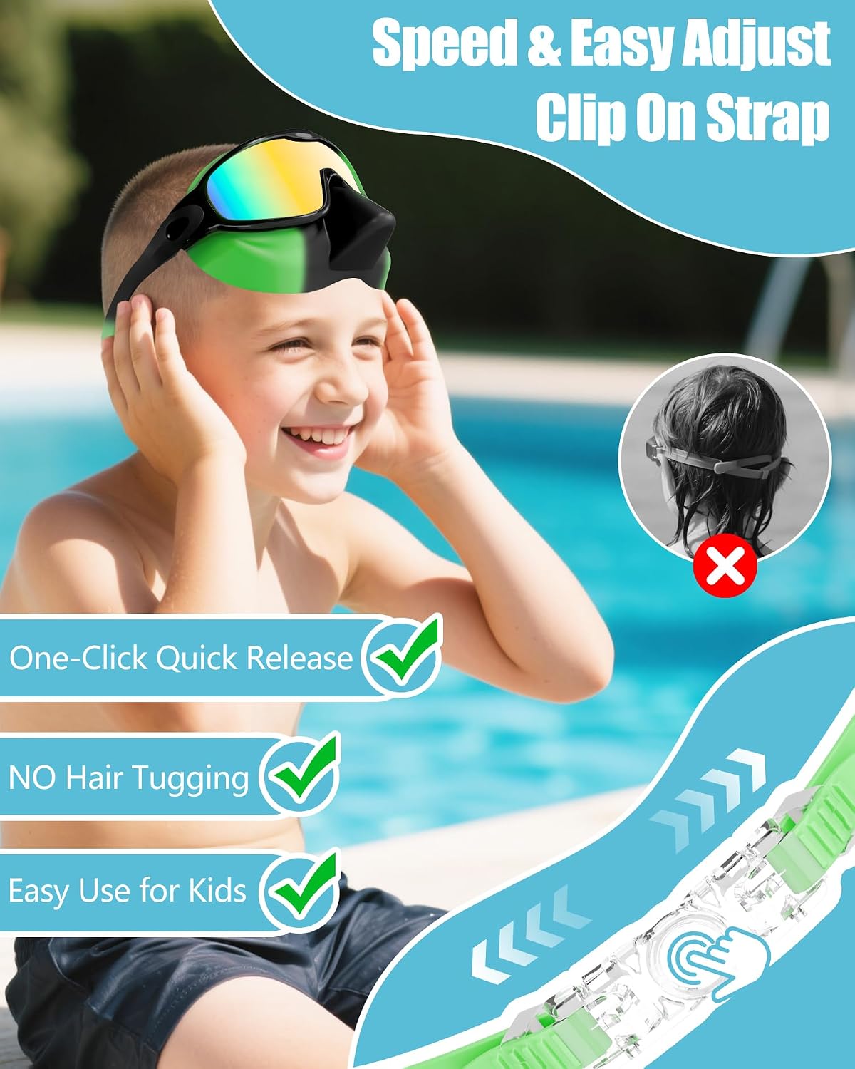Aegend Swim Goggles with Nose Cover, 2 Pack Wide View Swimming Mask Anti-Fog/UV