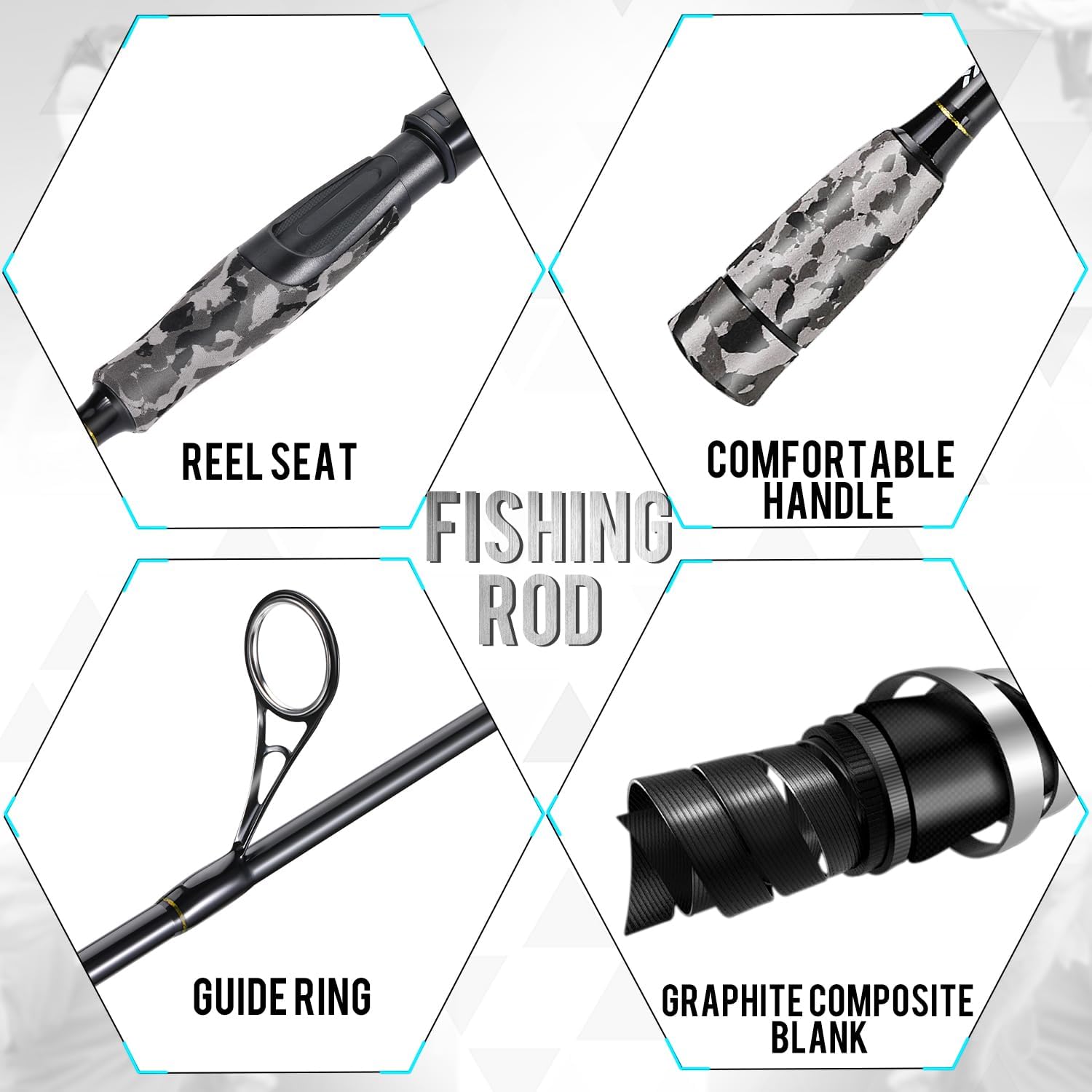 Sougayilang Fishing Rod and Reel Combo, Stainless Steel Guides Fishing Pole with Spinning Reel Combo for Bass Fishing