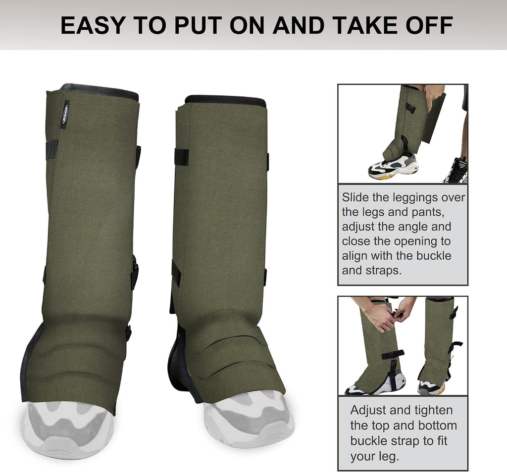 MDSTOP Snake Gaiters Leg Guards, Waterproof Snake Guards, Adjustable Snake Bite Protection for Lower Legs, Snake Chaps for Men & Women, Snake Proof Gaiters for Hunting,Outdoor and Farm Working