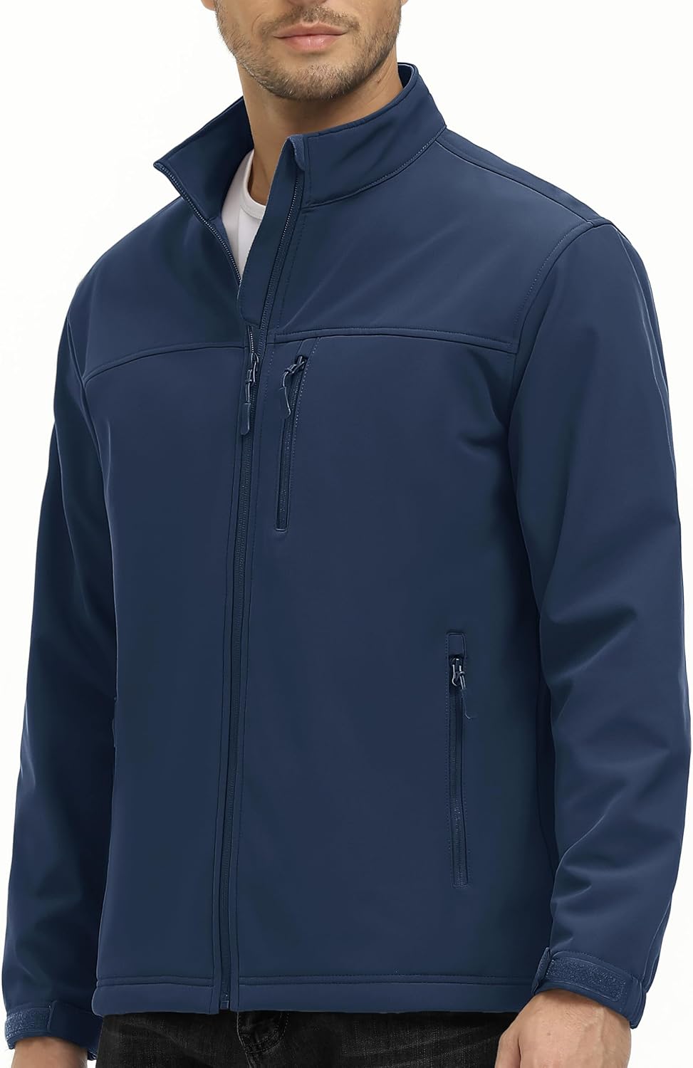 MAGCOMSEN Mens Lightweight Softshell Jacket Fleece Tactical Waterproof Coat