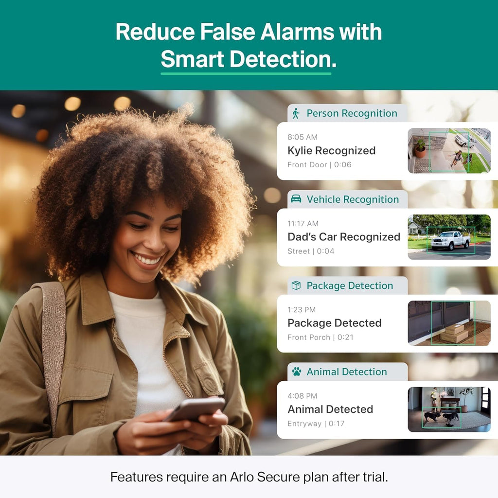 Security Cameras Wireless Outdoor - Arlo Essential Battery 2K (3rd Gen, Latest Version), Color Night Vision, Two-Way Audio, Home Security, Person/Package/Vehicle/Animal Detection, White - 2-Pack