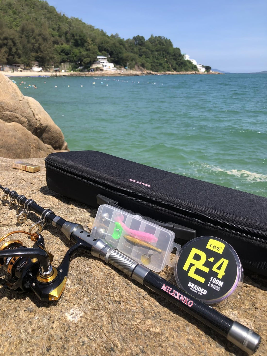 Telescopic Fishing Rod and Reel Combination, 240 Cm Carbon Fiber Rod, Adult Foldable Fishing Rod Suitable for Freshwater and Salt Water