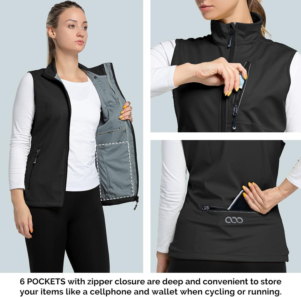 33,000ft Women's Lightweight Running Vest with 6 Pockets for Travel Golf