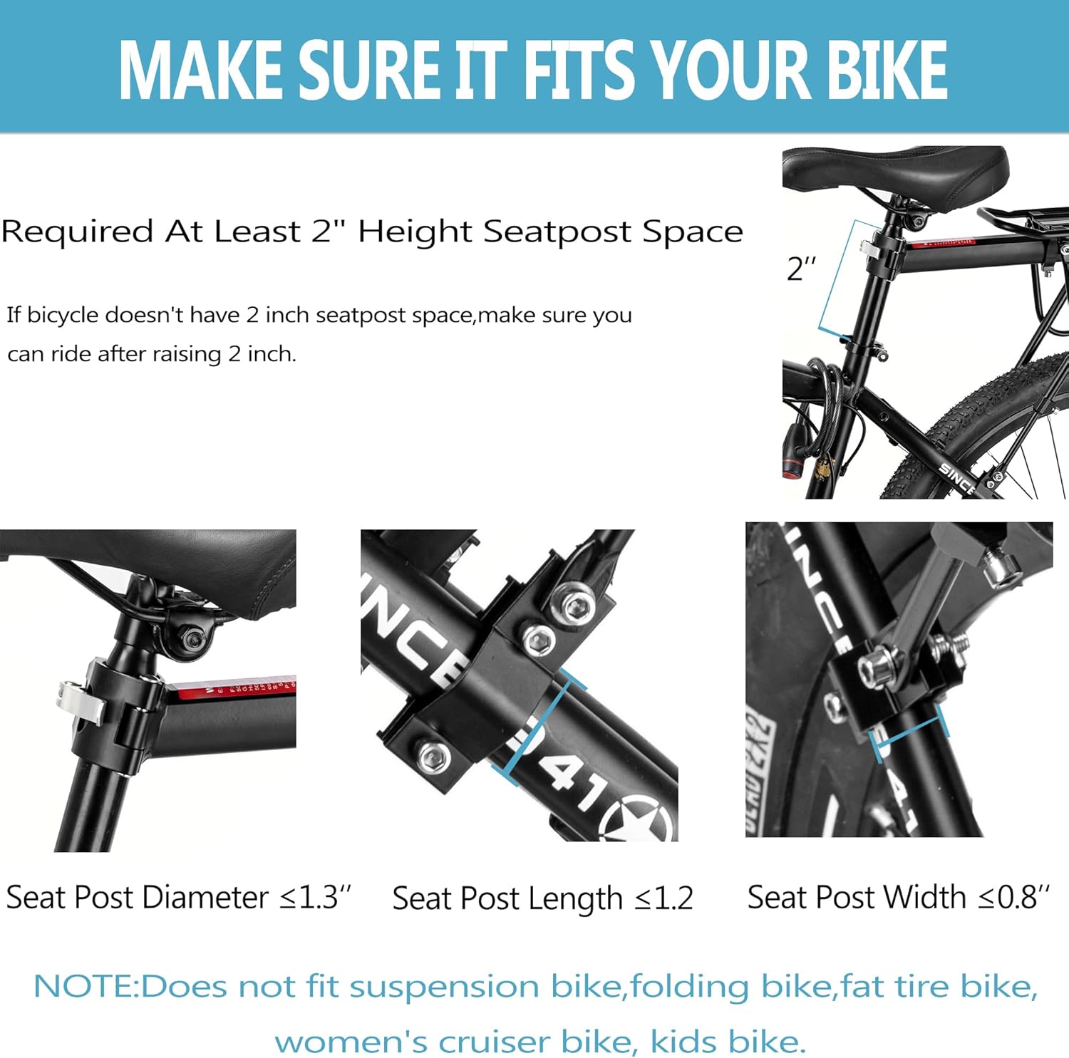 Rear Bike Rack,Bike Cargo Rack w/Fender & Large Size Reflective,Quick Release Mountain Road Bicycle Rear Racks,Universal Bike Luggage Rack,Large Capacity Bike Pannier Rack,YONTUO