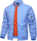 KEFITEVD Men's Bomber Jackets Winter Windbreaker Warm Full Zip Casual Coats
