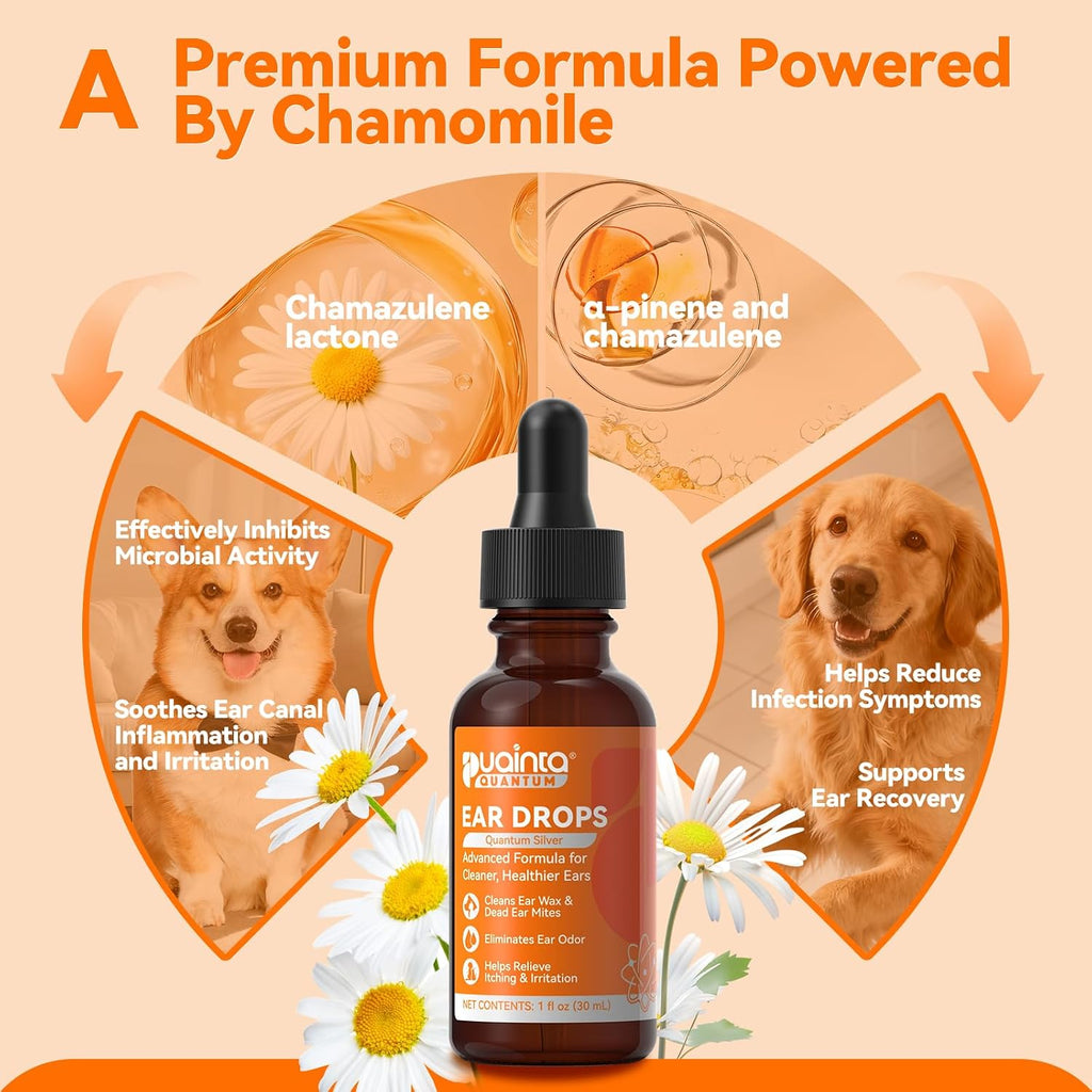 PUAINTA Dog Ear Cleaner Drops for Infection Treatment