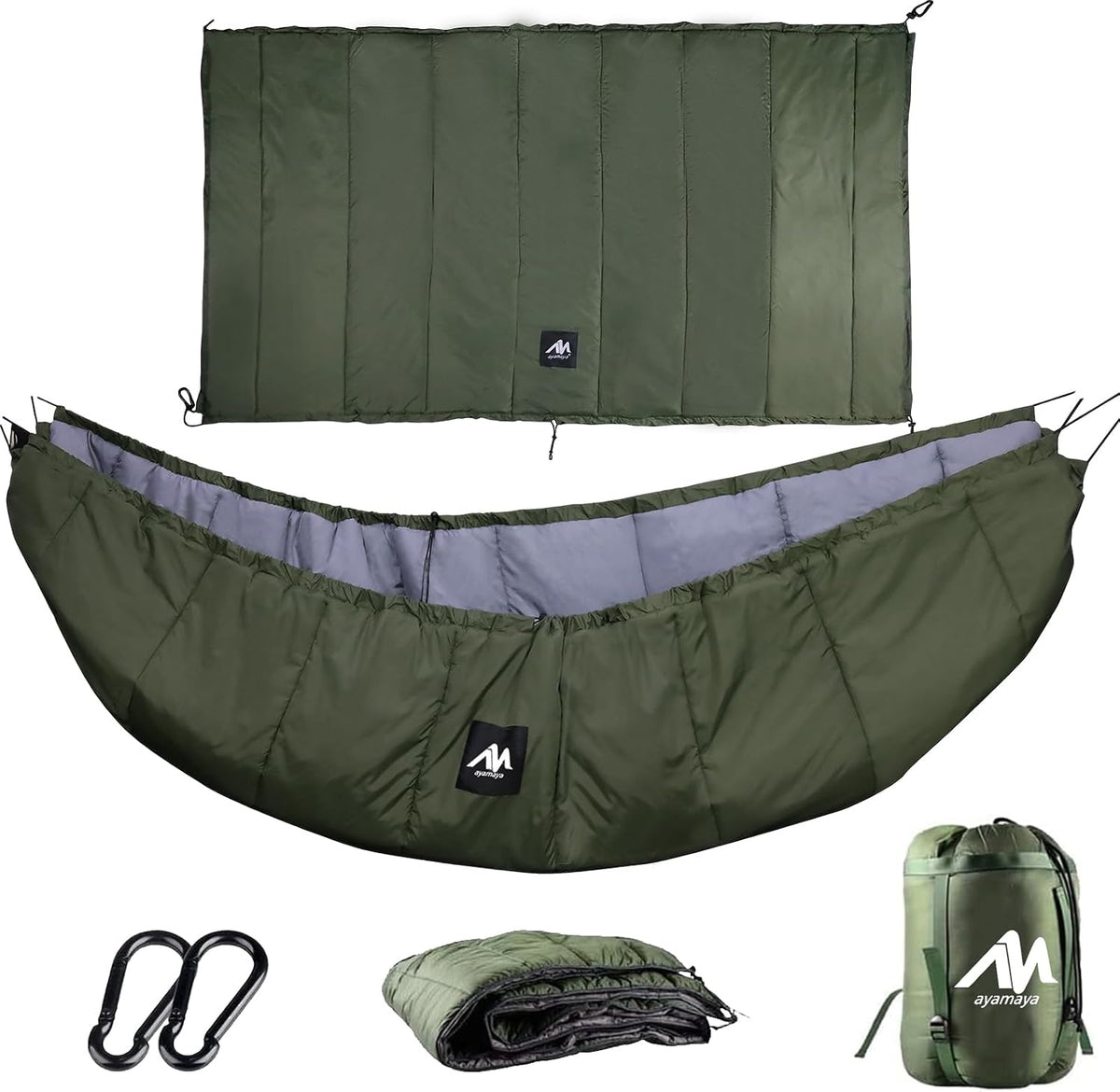 AYAMAYA Single & Double Hammock Underquilt, 4 Season Camping Hammock Quilt