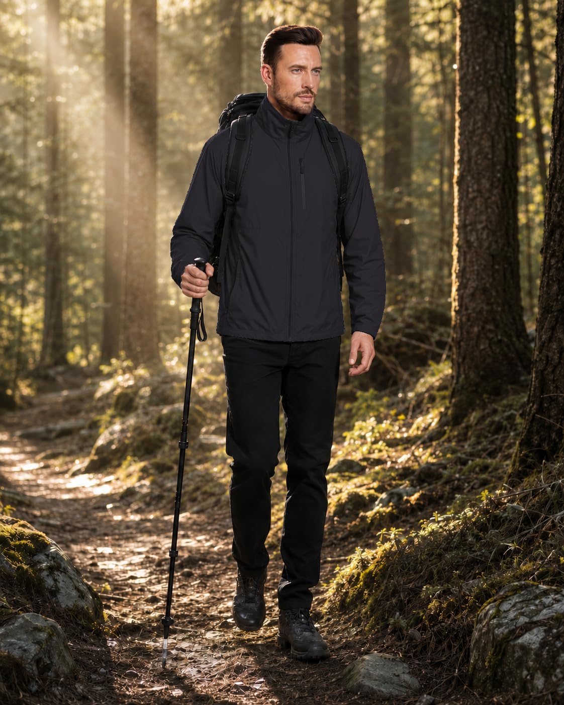 Men's Windbreaker Jackets Lightweight Single-layer for Spring/Autumn